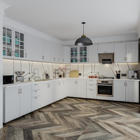 Mobilier Bucatarie - Bucatarie Pierre Colt MDF Alb 260 x 90 x 260 cm