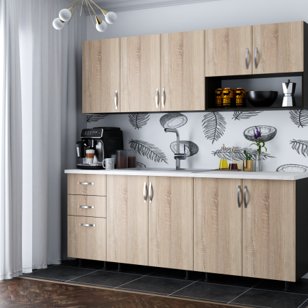 Mobilier Bucatarie - Bucatarie Shine Wenge&Sonoma 2m