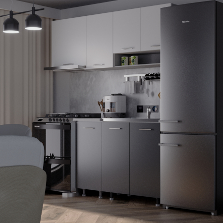 Mobilier Bucatarie - Bucatarie Spania 1.8 m Antracit&Alb