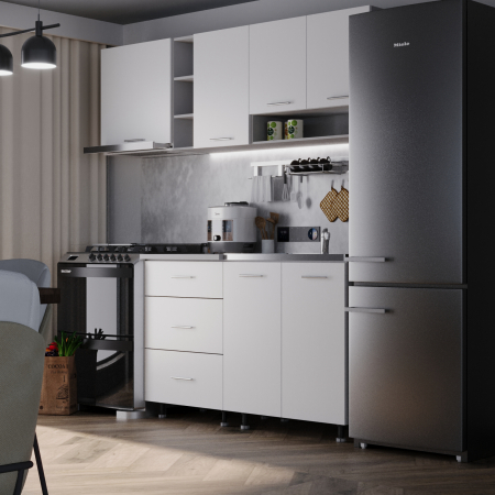 Mobilier Bucatarie - Bucatarie Spania 2.0 m Alb