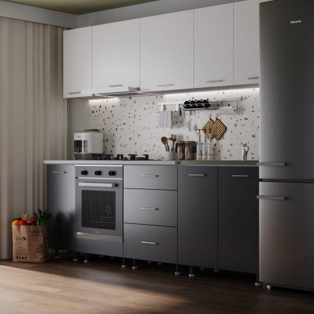 Mobilier Bucatarie - Bucatarie Spania 2.4 m Antracit&Alb