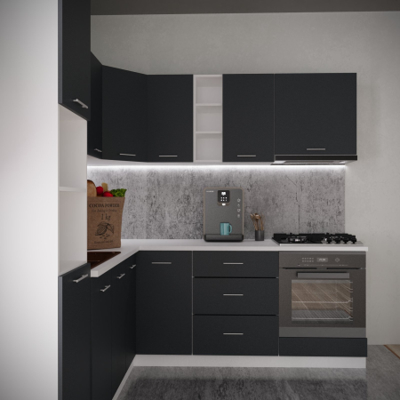 Bucatarii Set - Bucatarie Spania Colt 2.2m x 2.2 m Antracit