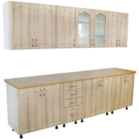 Bucatarie Zebra 2.6m MDF Sonoma - frezare mustata [4]