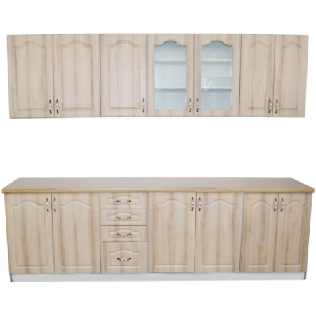 Bucatarie Zebra 2.6m MDF Sonoma - frezare mustata [6]