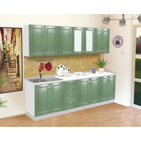 Bucatarie Zebra 2.6m MDF verde - frezare dreptunghi [1]