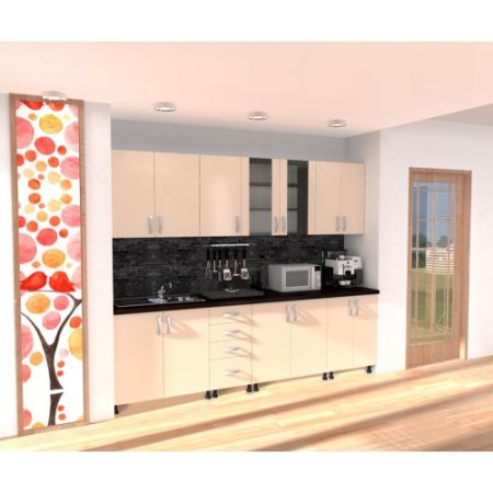 Mobilier Bucatarie - Bucatarie Zebra 2.6m PAL Cappuccino