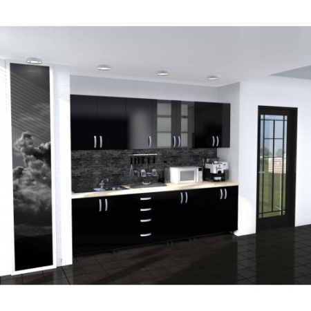 Mobilier Bucatarie - Bucatarie Zebra 2.6m PAL Negru