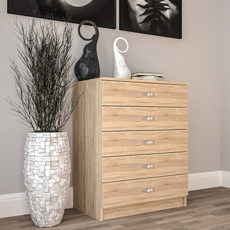 Mobilier Living - Comoda 5 seria 1 Sertare Sonoma