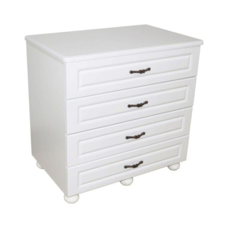 Comode - Comoda Dynasty Alb 4 sertare si blat MDF