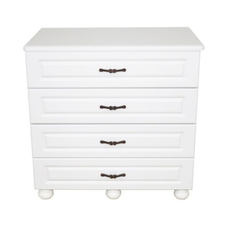 Comoda Dynasty Alb 4 sertare si blat MDF [2]