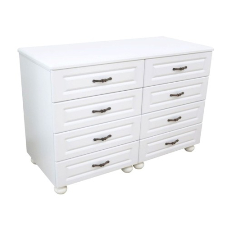 Comode - Comoda Dynasty Alb 8 sertare si blat MDF