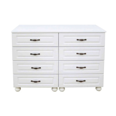 Comoda Dynasty Alb 8 sertare si blat MDF [2]