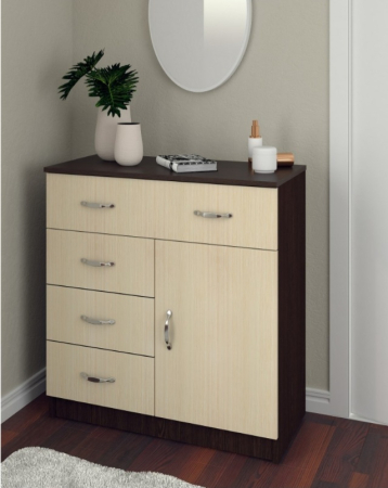 Mobilier Living - Comoda Miami Wenge&Alb