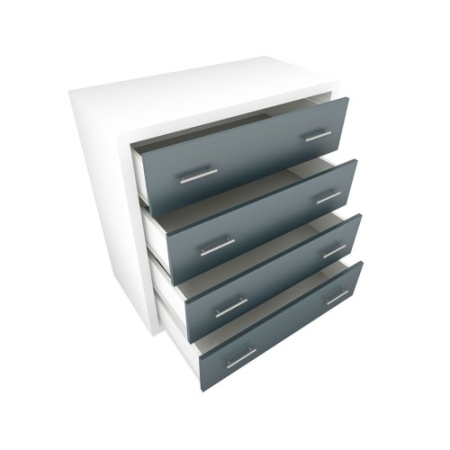 Comoda Torino cu sertare Alb / Gri, 85 x 89 x 42 cm [2]