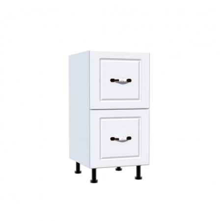 Corpuri Inferioare - Corp inferior 40 cu 2 sertare metalice pentru greutate Zebra MDF alb drept