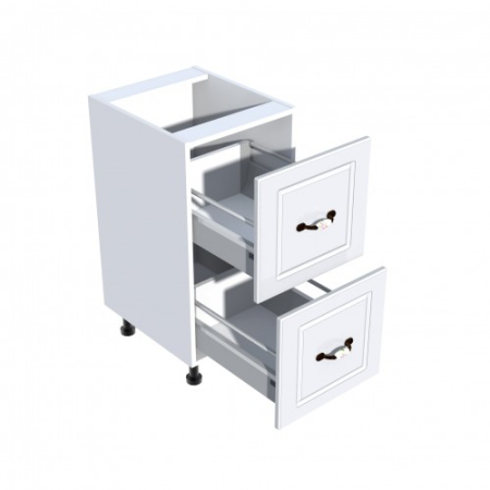 Corp inferior 40 cu 2 sertare metalice pentru greutate Zebra MDF alb drept [1]