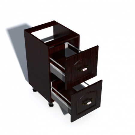 Corp inferior 40 cu 2 sertare metalice pentru greutate Zebra MDF mustata wenge [1]