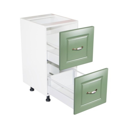 Corp inferior 40 cu 2 sertare metalice pentru greutate Zebra MDF Verde drept [2]