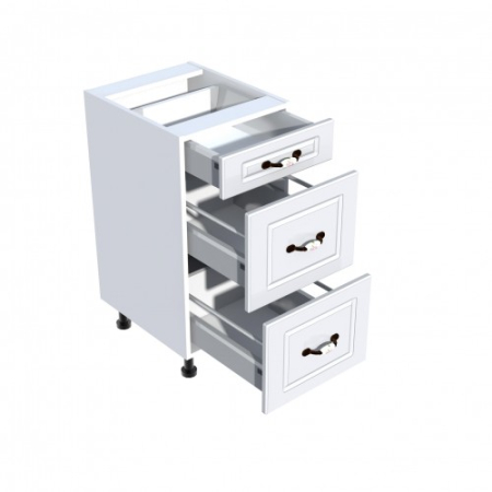 Corp inferior 40 cu 3 sertare metalice greutate Zebra MDF alb [1]