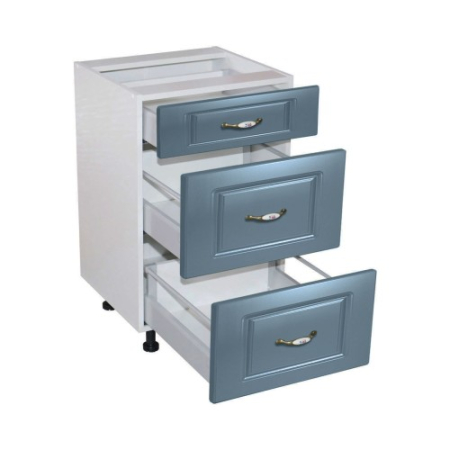 Corp inferior 40 cu 3 sertare metalice greutate Zebra MDF Albastru [2]