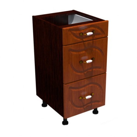 Corpuri Inferioare - Corp inferior 40 cu 3 sertare metalice pentru greutate Zebra frunza cedru