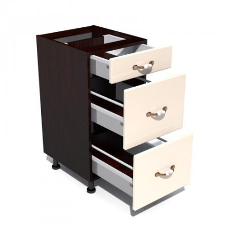 Corp inferior 40 cu 3 sertare metalice pentru greutate Zebra MDF vanilie simplu [1]