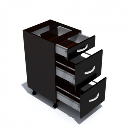 Corp inferior 40 cu 3 sertare metalice pentru greutate Zebra negru [1]