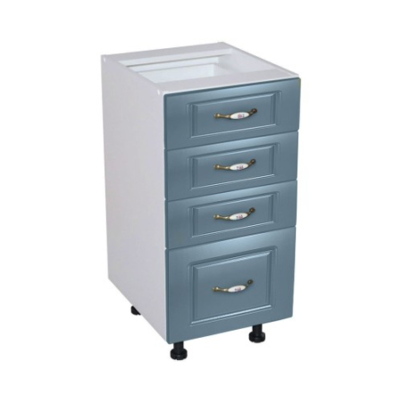 Corpuri Inferioare - Corp inferior 40 cu 4 sertare Zebra MDF Albastru drept