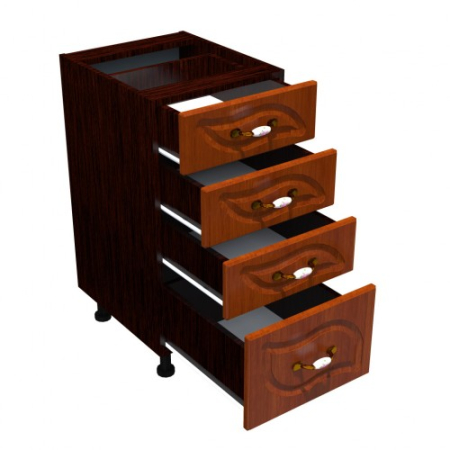 Corp inferior 40 cu 4 sertare Zebra MDF frunza cedru [1]