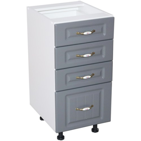 Corpuri Inferioare - Corp inferior 40 cu 4 sertare Zebra MDF gri dungi