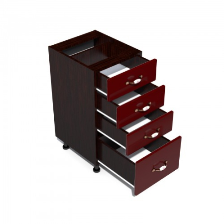 Corp inferior 40 cu 4 sertare Zebra MDF rosu simplu [1]