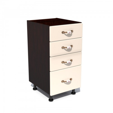 Mobilier Bucatarie - Corp inferior 40 cu 4 sertare Zebra MDF vanilie simplu