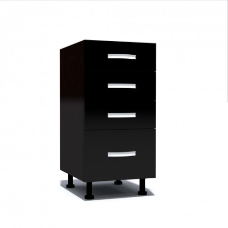 Corpuri Inferioare - Corp inferior 40 cu 4 sertare Zebra negru