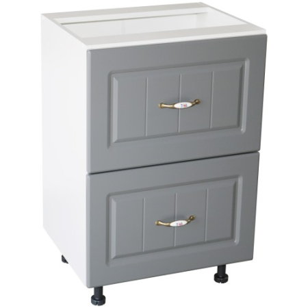 Corpuri Inferioare - Corp inferior 50 cu 2 sertare metalice greutate Zebra MDF gri dungi