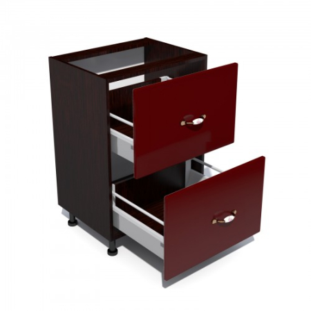 Corp inferior 50 cu 2 sertare metalice pentru greutate Zebra MDF rosu simplu [1]