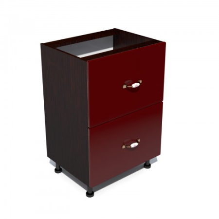 Mobilier Bucatarie - Corp inferior 50 cu 2 sertare metalice pentru greutate Zebra MDF rosu simplu