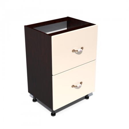 Mobilier Bucatarie - Corp inferior 50 cu 2 sertare metalice pentru greutate Zebra MDF vanilie simplu
