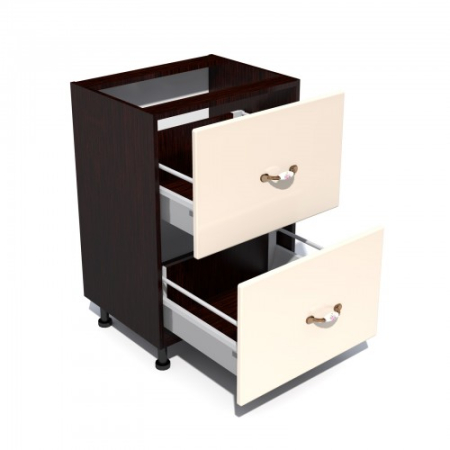 Corp inferior 50 cu 2 sertare metalice pentru greutate Zebra MDF vanilie simplu [1]