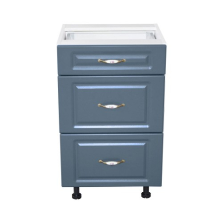 Corp inferior 50 cu 3 sertare metalice greutate Zebra MDF Albastru [1]