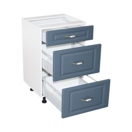 Corp inferior 50 cu 3 sertare metalice greutate Zebra MDF Albastru [2]