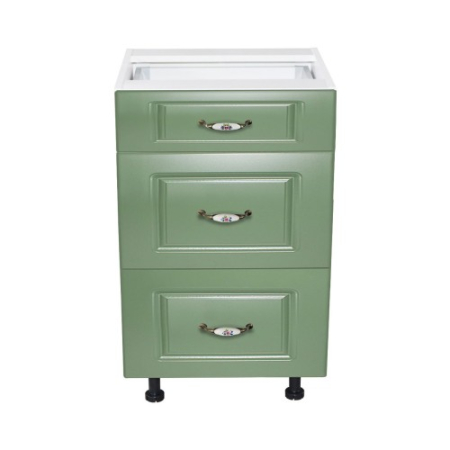 Corp inferior 50 cu 3 sertare metalice greutate Zebra MDF Verde [1]