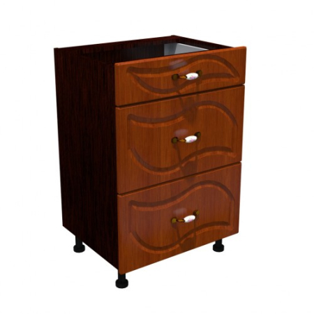 Corpuri Inferioare - Corp inferior 50 cu 3 sertare metalice pentru greutate Zebra MDF frunza cedru