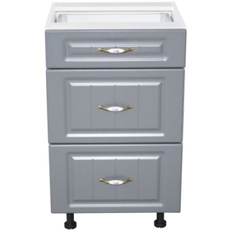 Corp inferior 50 cu 3 sertare metalice pentru greutate Zebra MDF gri dungi [3]