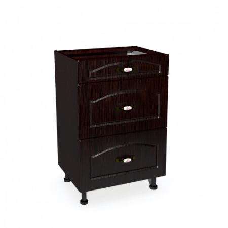 Corpuri Inferioare - Corp inferior 50 cu 3 sertare metalice pentru greutate Zebra MDF mustata wenge