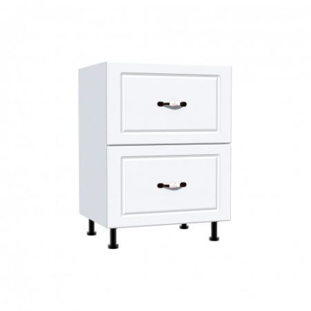 Corpuri Inferioare - Corp inferior 60 cu 2 sertare metalice greutate Zebra MDF alb