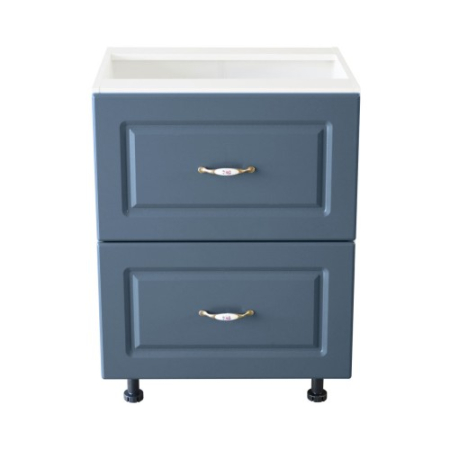 Corp inferior 60 cu 2 sertare metalice greutate Zebra MDF Albastru [1]