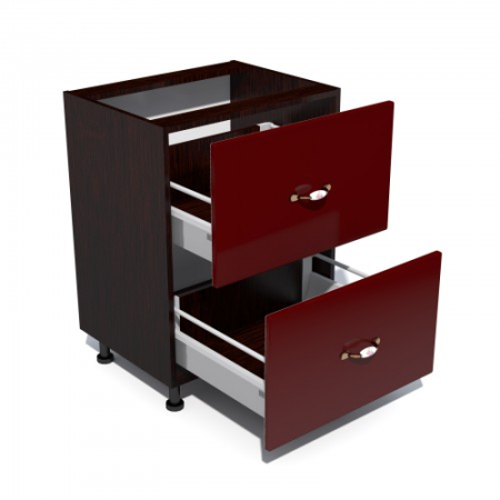 Corp inferior 60 cu 2 sertare metalice pentru greutate Zebra MDF rosu simplu [1]