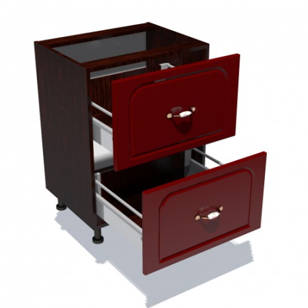 Corp inferior 60 cu 2 sertare metalice pentru greutate Zebra MDF tulip rosu [1]