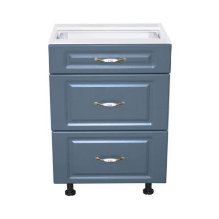 Corp inferior 60 cu 3 sertare metalice pentru greutate Zebra MDF Albastru [1]