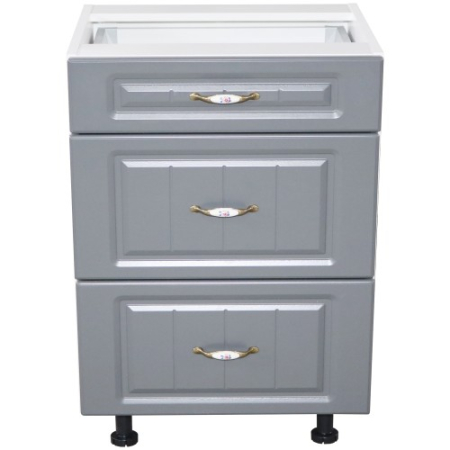 Corp inferior 60 cu 3 sertare metalice pentru greutate Zebra MDF gri dungi [1]